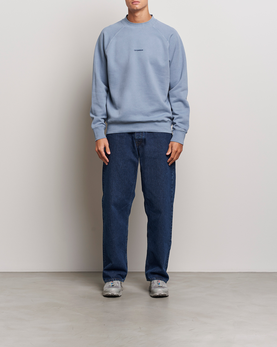 Heren | Truien | C.P. Company | Brushed Emerized Fleece Sweatshirt Light Blue