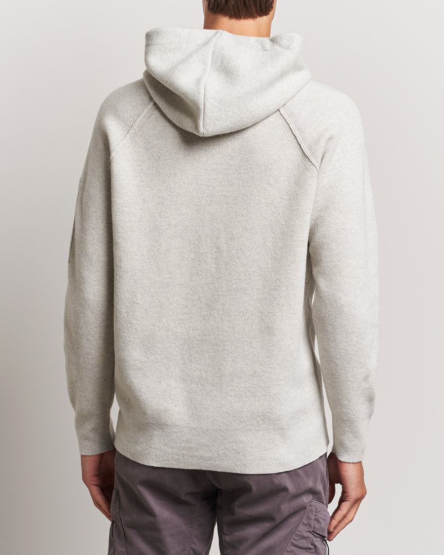 Heren | Truien | C.P. Company | Lambswool Knitted Lens Hood Grey Melange