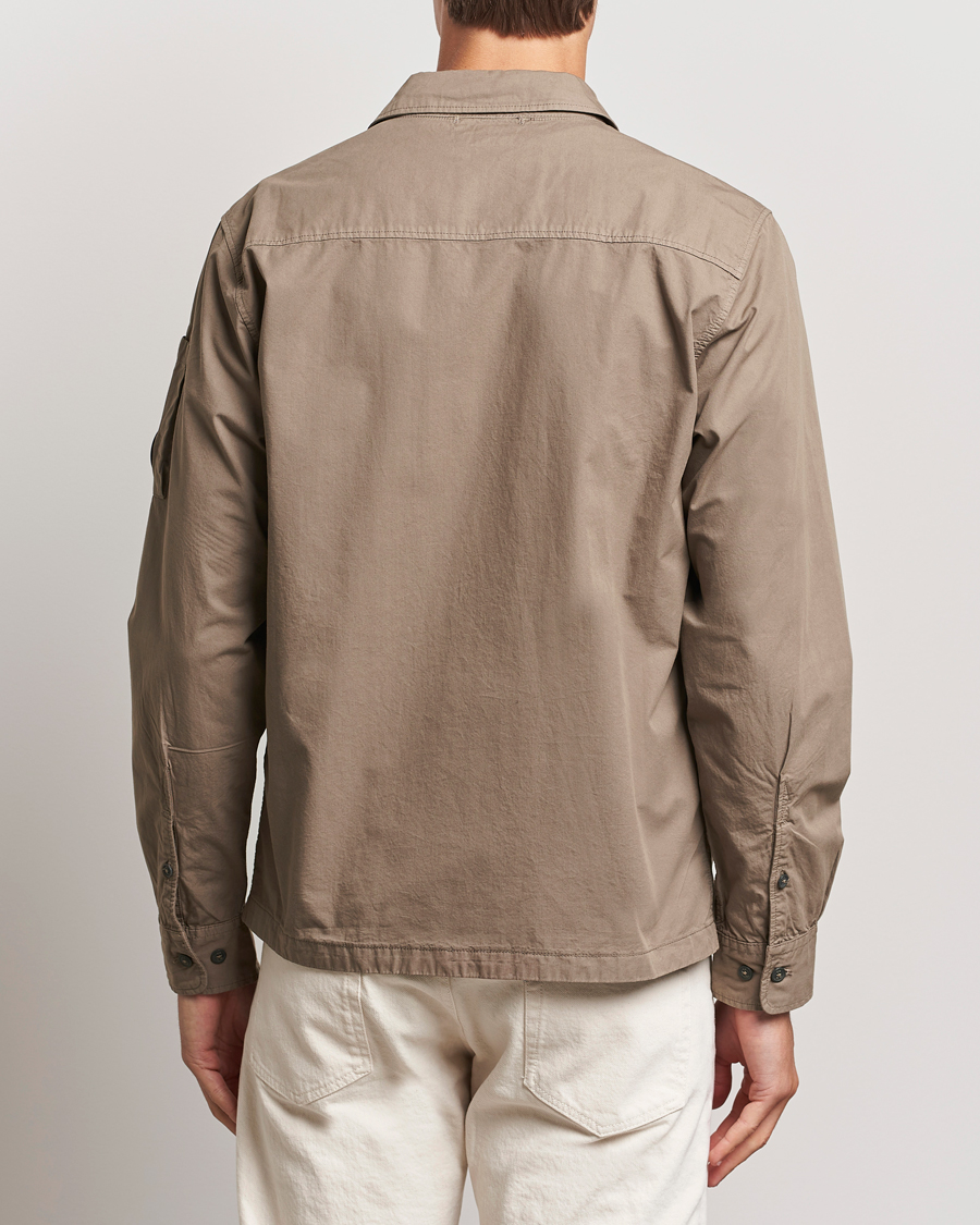Heren | Overhemden | C.P. Company | Organic Cotton Gabardine Zip Overshirt Taupe