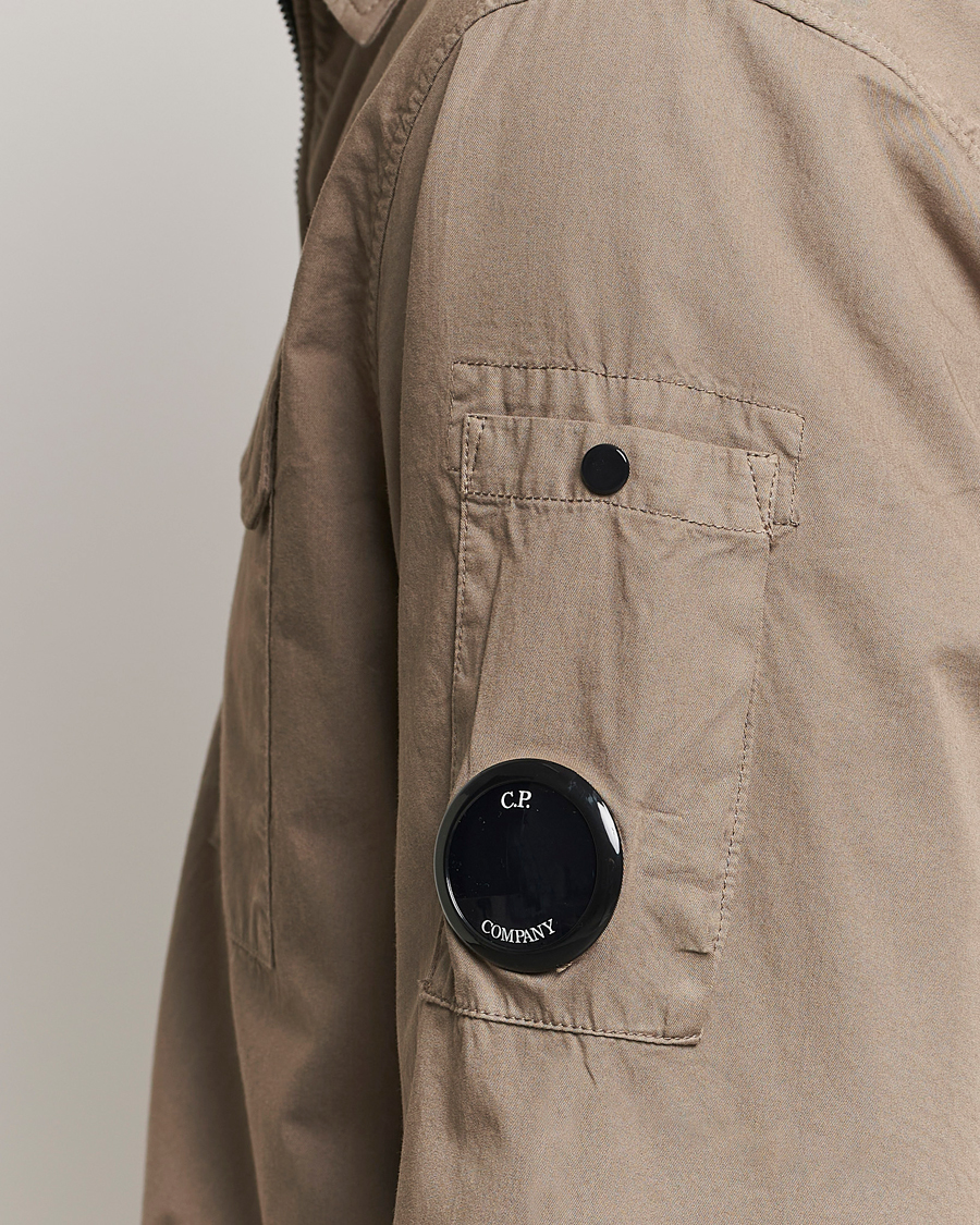 Heren | Overhemden | C.P. Company | Organic Cotton Gabardine Zip Overshirt Taupe
