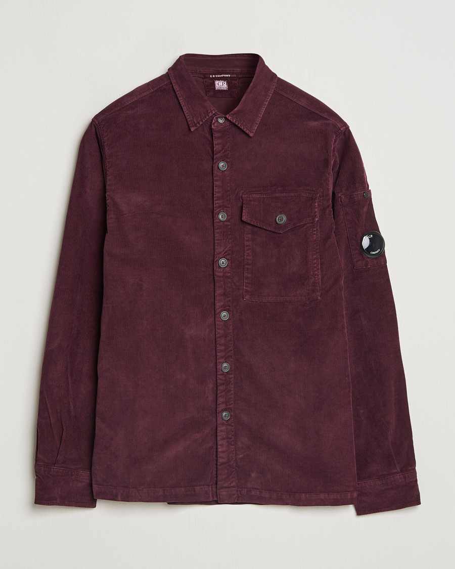 Heren | Overhemden | C.P. Company | Corduroy Lens Overshirt Burgundy
