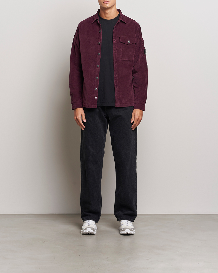 Heren | Overhemden | C.P. Company | Corduroy Lens Overshirt Burgundy