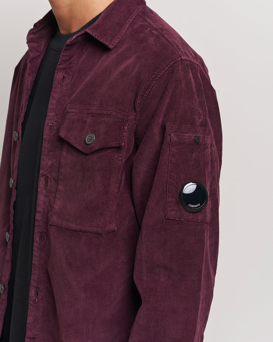 Heren | Overhemden | C.P. Company | Corduroy Lens Overshirt Burgundy