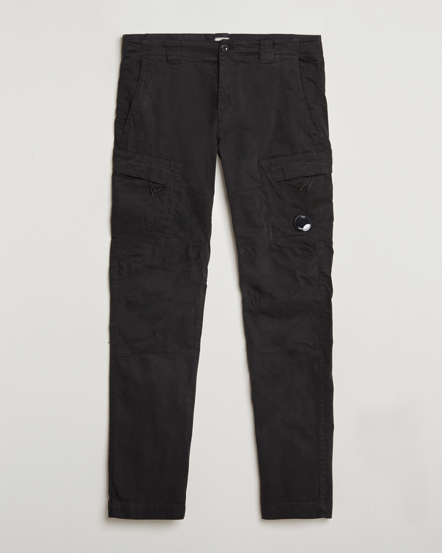 Heren | Broeken | C.P. Company | Stretch Satin Lens Cargo Pants Black