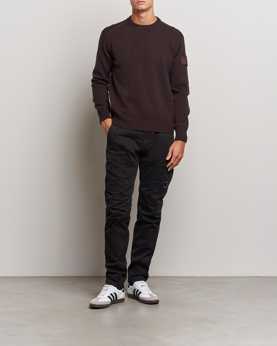 Heren | Broeken | C.P. Company | Stretch Satin Lens Cargo Pants Black