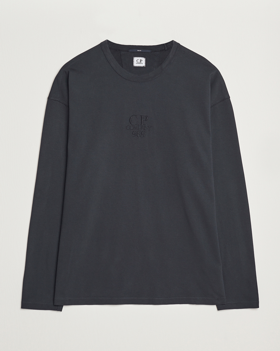 Heren | T-shirts | C.P. Company | Box Fit Tonal Logo Long Sleeve T-shirt Washed Black