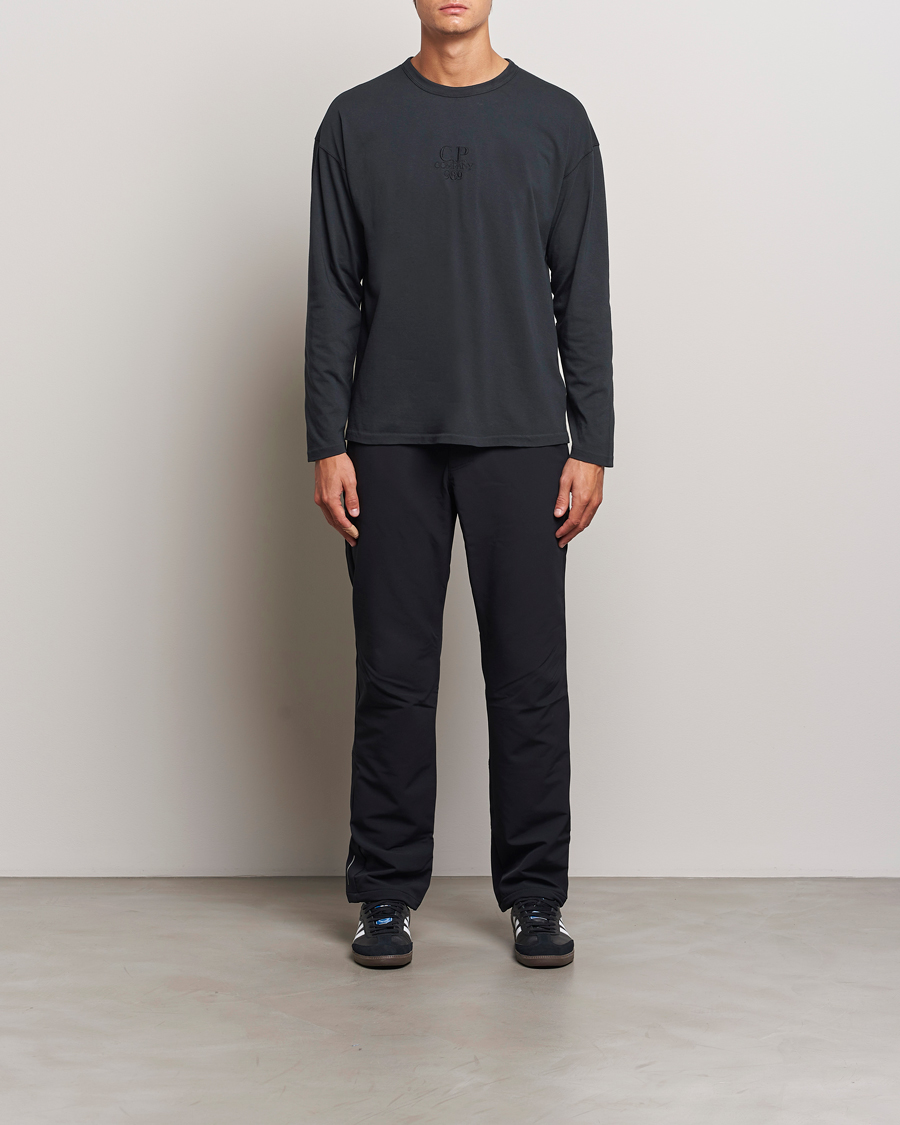 Heren | T-shirts | C.P. Company | Box Fit Tonal Logo Long Sleeve T-shirt Washed Black