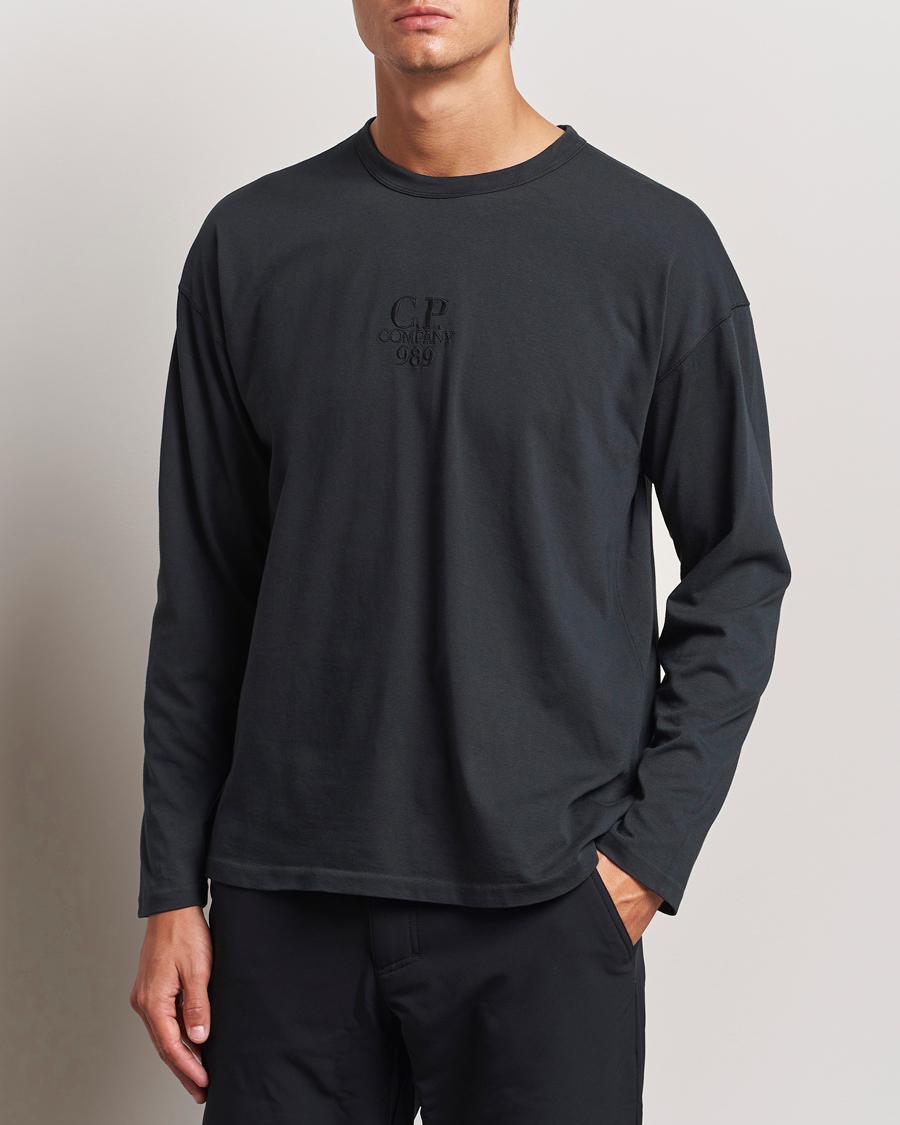 Heren | T-shirts | C.P. Company | Box Fit Tonal Logo Long Sleeve T-shirt Washed Black