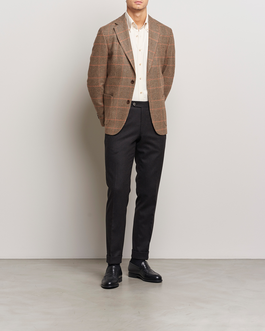 Heren | Blazers | Morris Heritage | Prince of Wales Tweed Blazer Brown