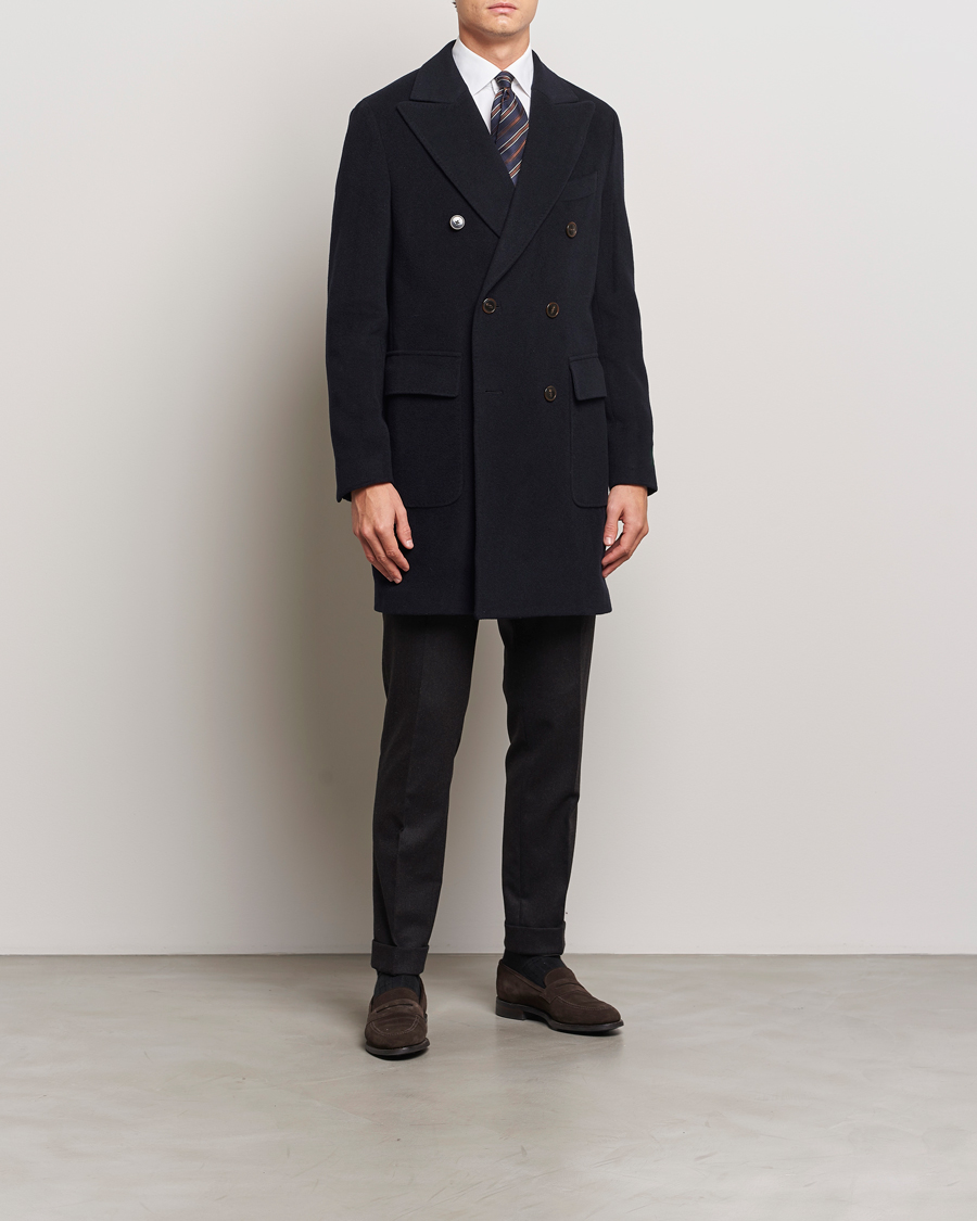Heren | Jassen | Morris Heritage | Brian Double Breasted Wool Coat Navy