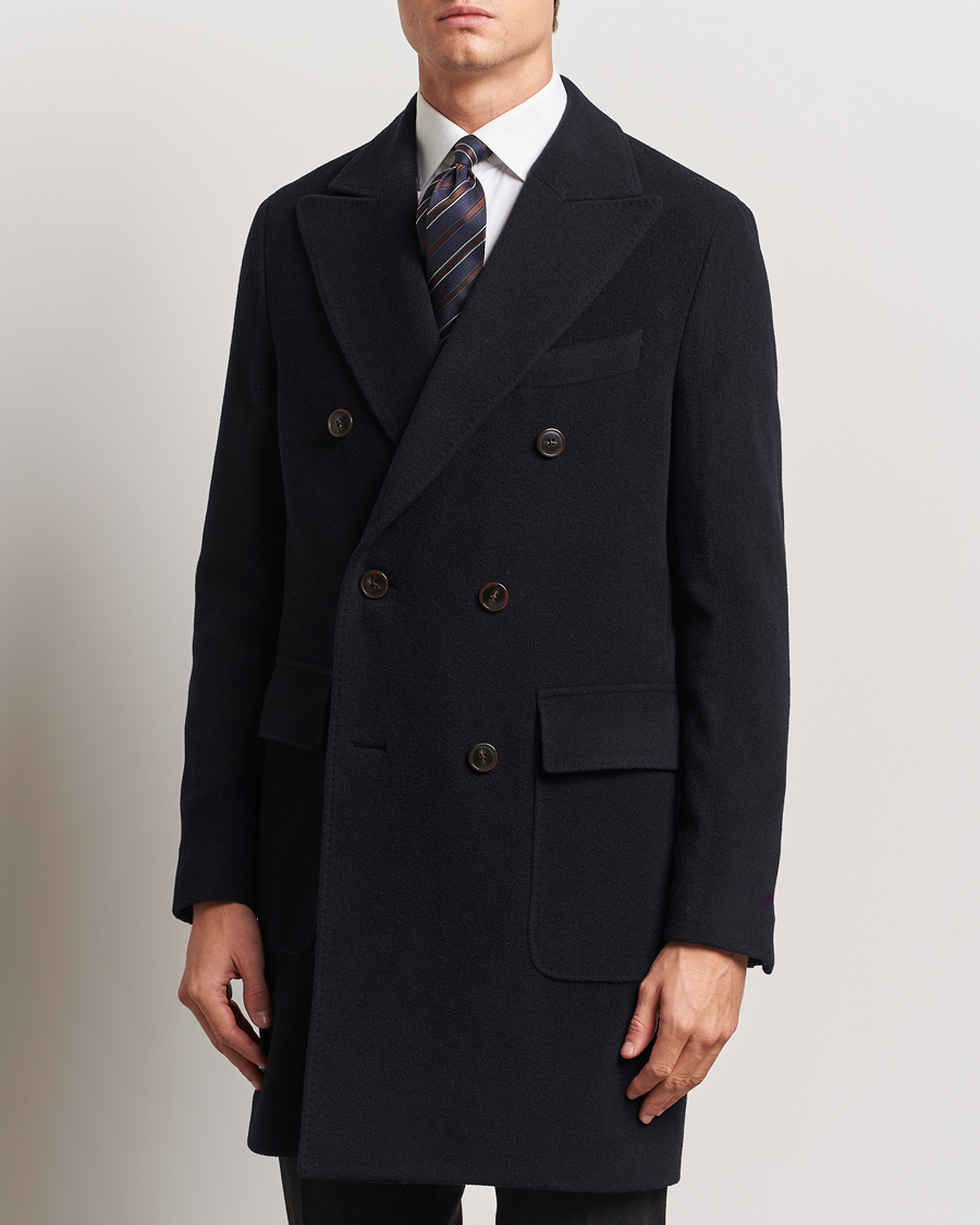 Heren | Jassen | Morris Heritage | Brian Double Breasted Wool Coat Navy