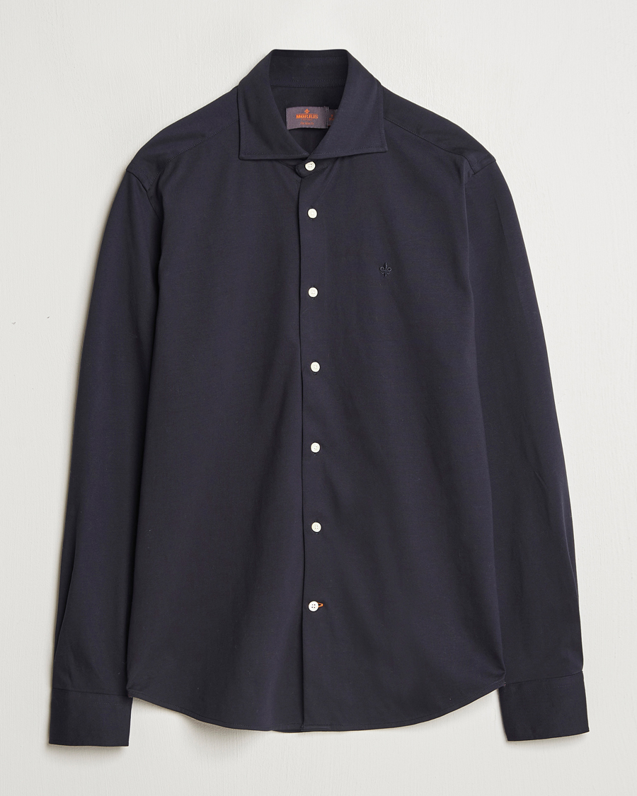 Heren | Overhemden | Morris | Dressed Jersey Shirt Old Blue