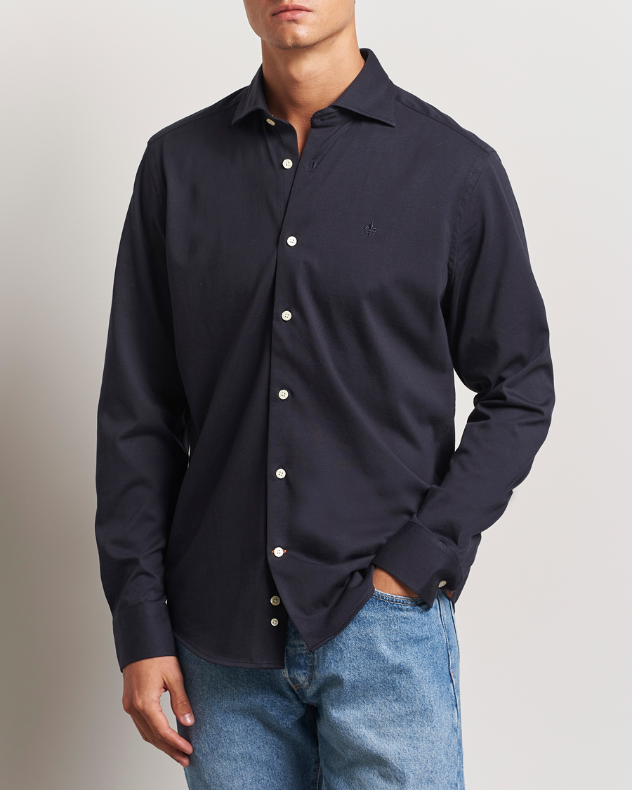Heren | Overhemden | Morris | Dressed Jersey Shirt Old Blue