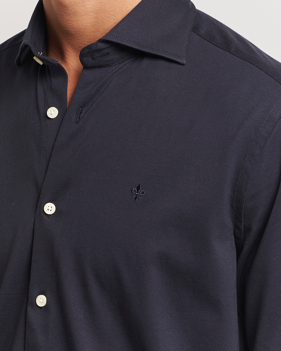 Heren | Overhemden | Morris | Dressed Jersey Shirt Old Blue