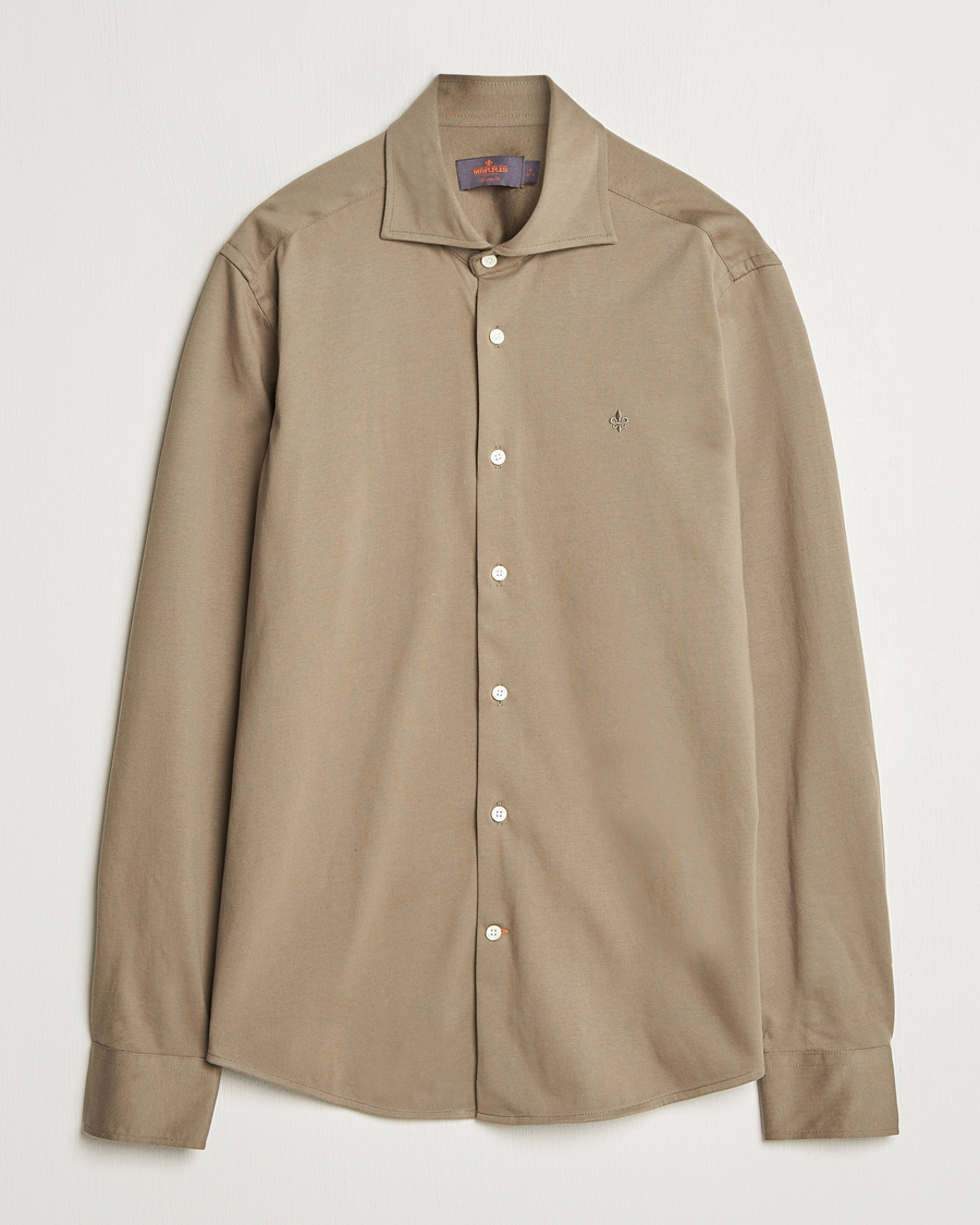 Heren | Overhemden | Morris | Dressed Jersey Shirt Olive