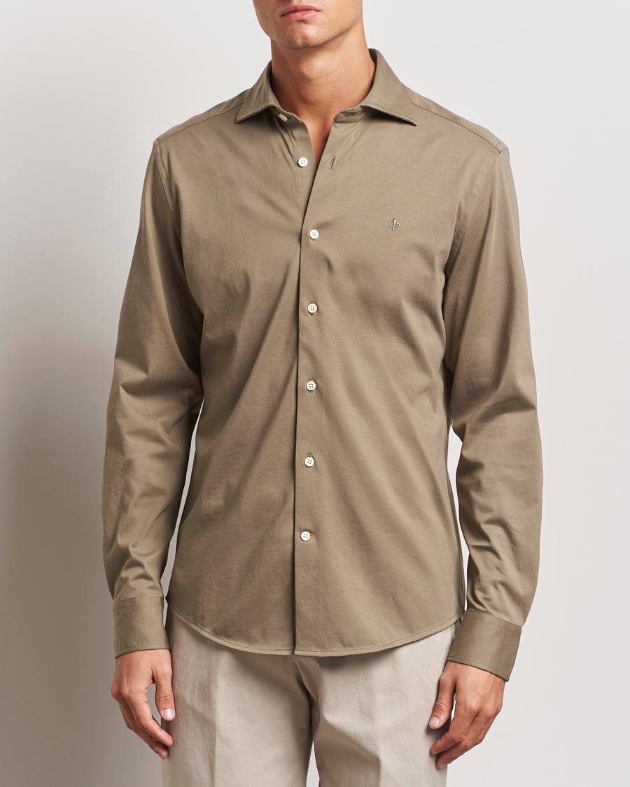 Heren | Overhemden | Morris | Dressed Jersey Shirt Olive