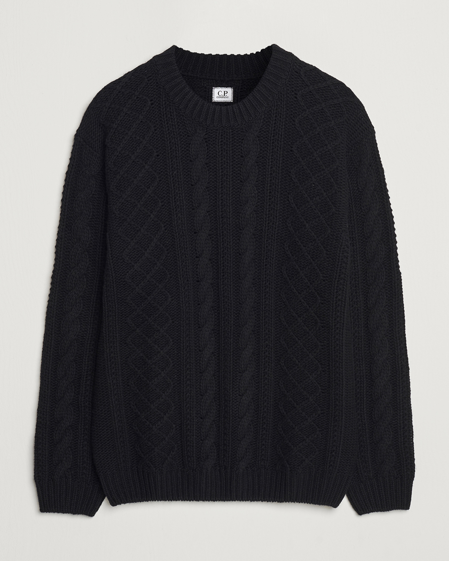 Heren | Truien | C.P. Company | Heavy Knitted Lambswool Crewneck Black