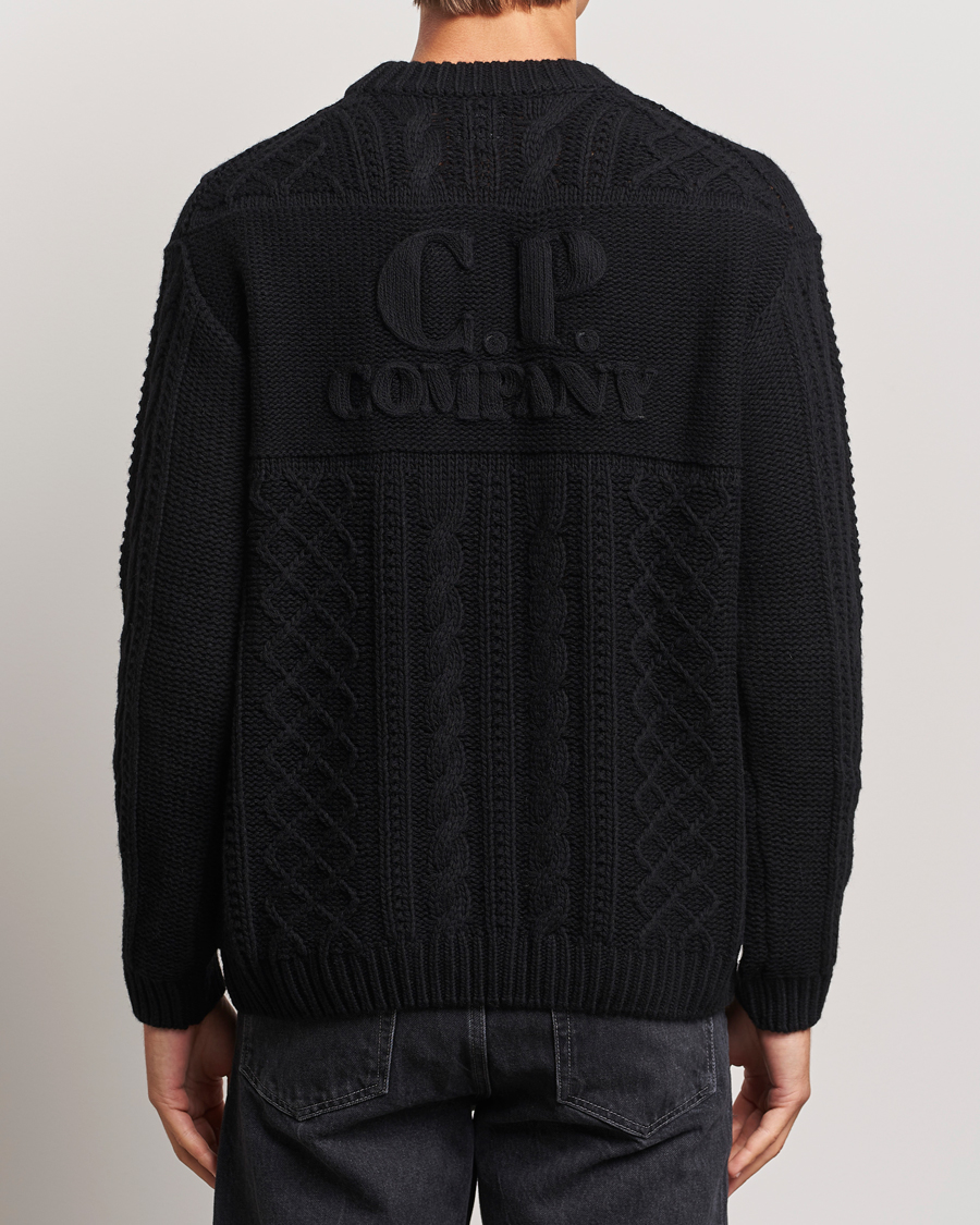 Heren | Truien | C.P. Company | Heavy Knitted Lambswool Crewneck Black