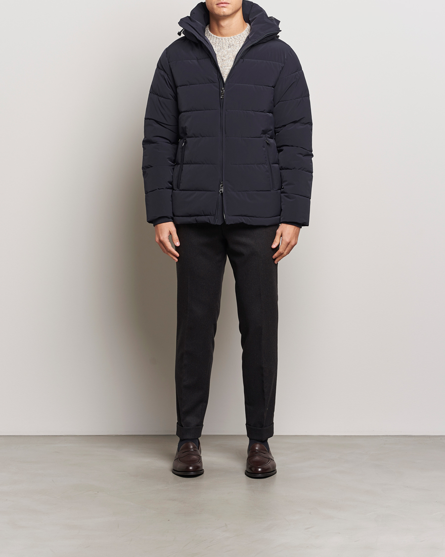 Heren | Jassen | Oscar Jacobson | Hooded Puffer Jacket Navy