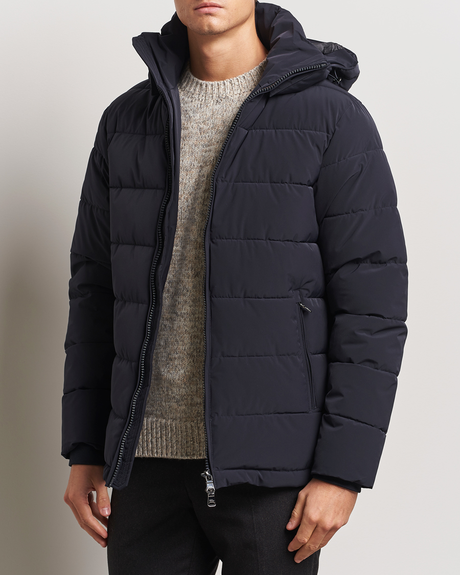 Heren | Jassen | Oscar Jacobson | Hooded Puffer Jacket Navy