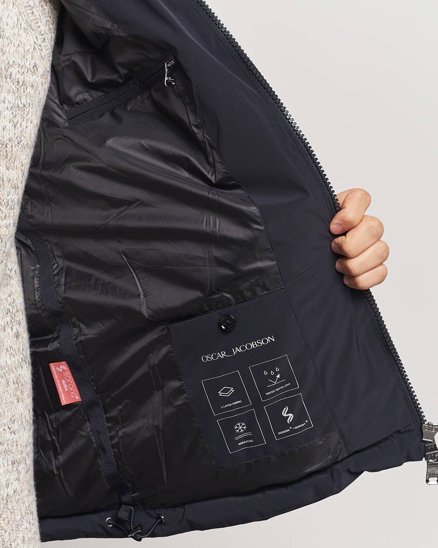 Heren | Jassen | Oscar Jacobson | Hooded Puffer Jacket Navy