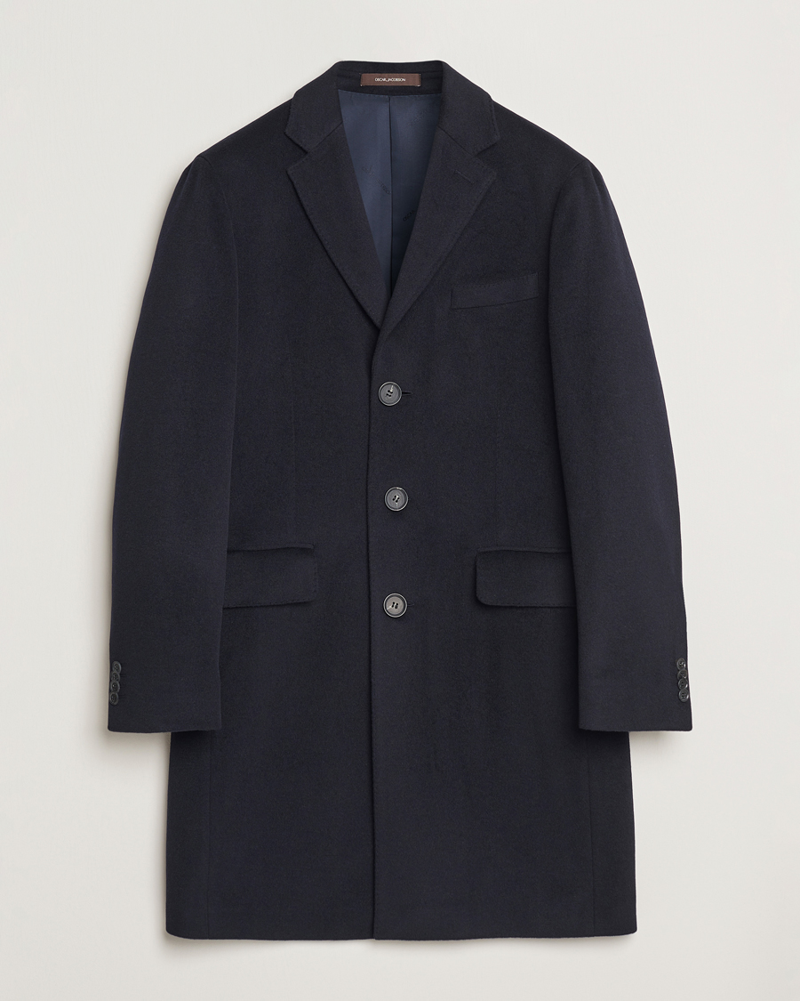 Heren | Jassen | Oscar Jacobson | Sylar Wool/Cashmere Coat Navy