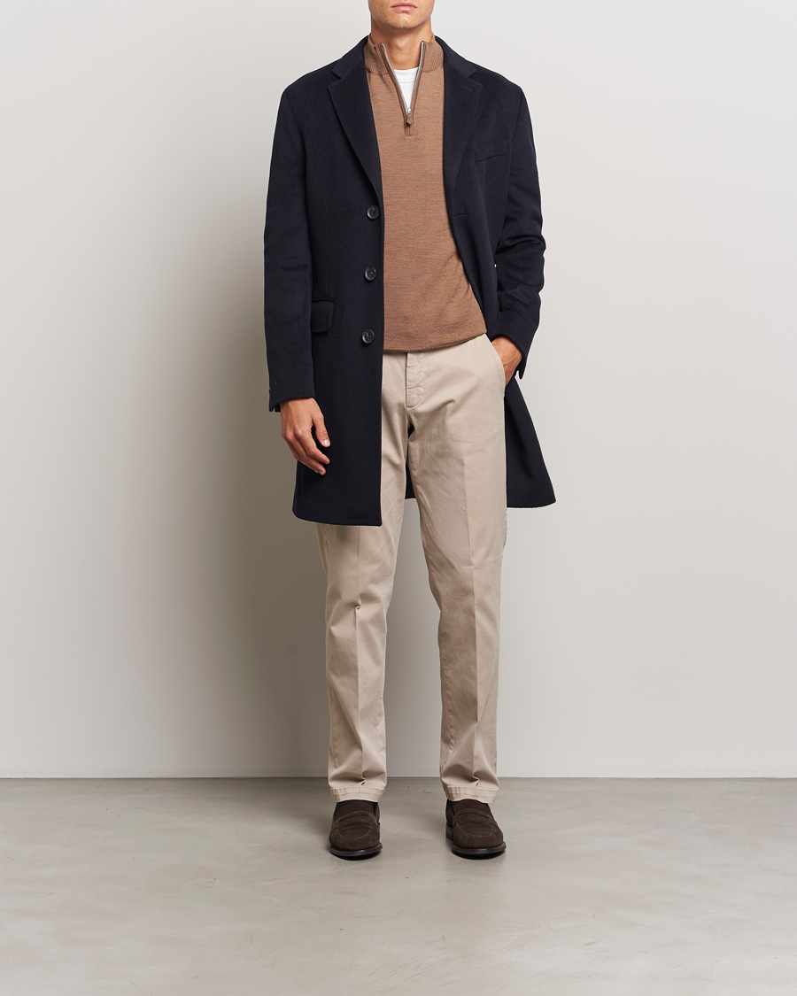 Heren | Jassen | Oscar Jacobson | Sylar Wool/Cashmere Coat Navy