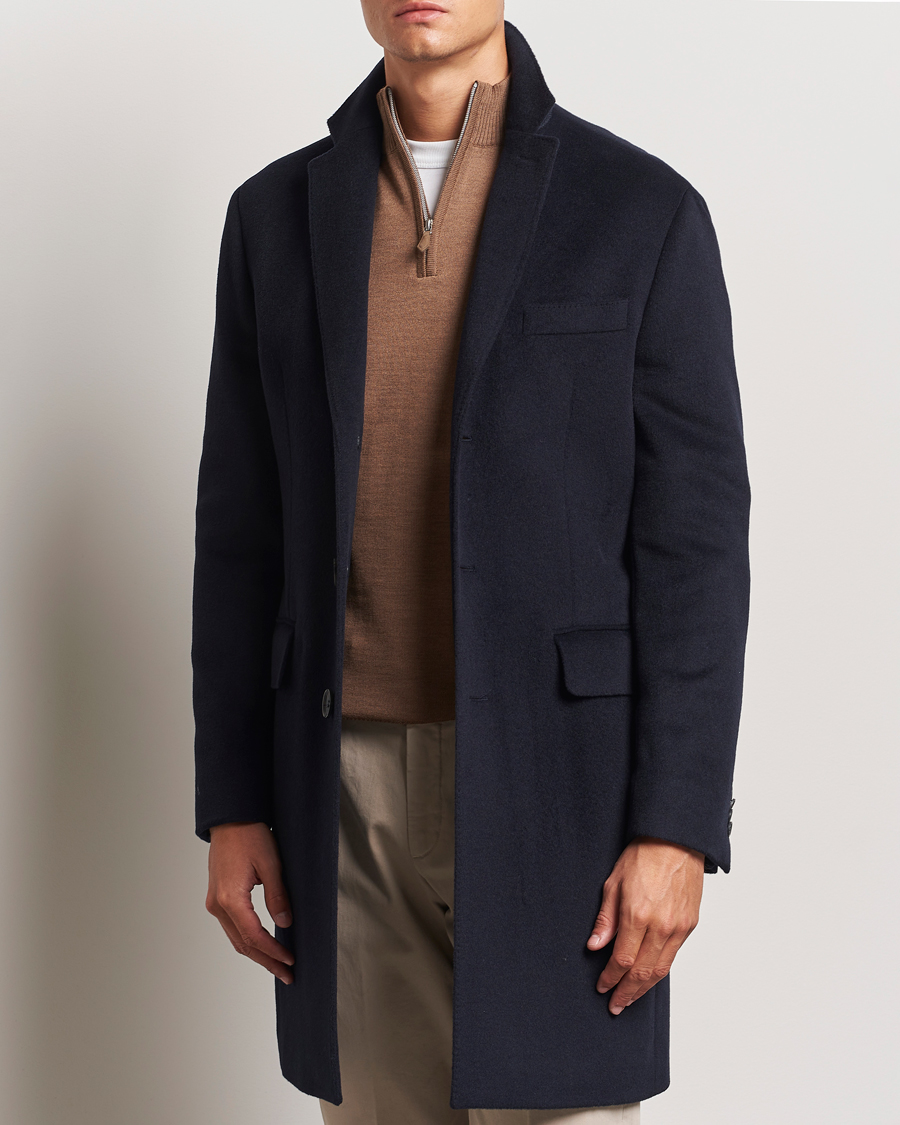 Heren | Jassen | Oscar Jacobson | Sylar Wool/Cashmere Coat Navy
