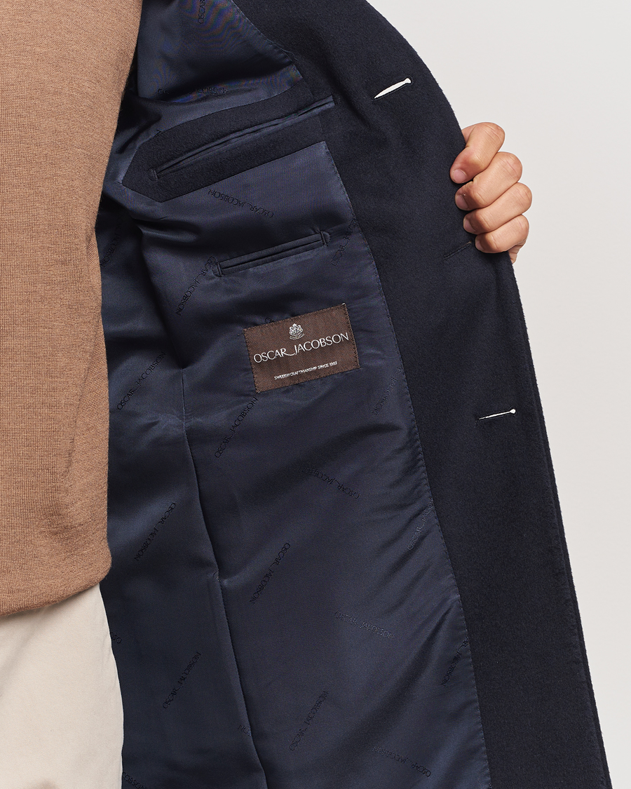 Heren | Jassen | Oscar Jacobson | Sylar Wool/Cashmere Coat Navy
