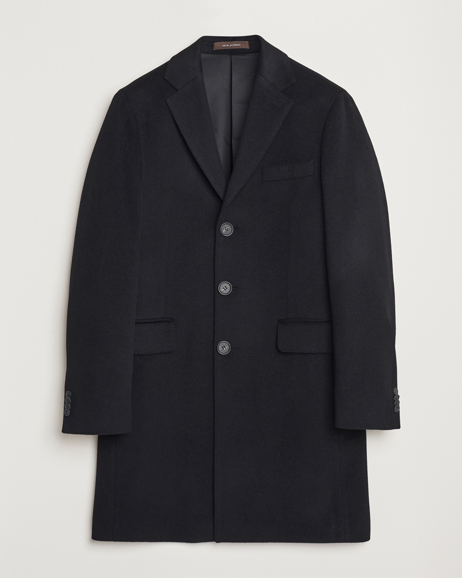 Heren | Jassen | Oscar Jacobson | Sylar Wool/Cashmere Coat Black