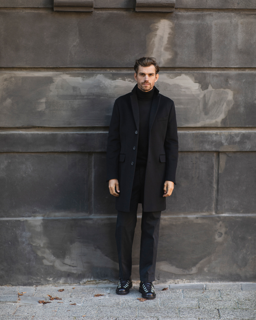 Heren | Jassen | Oscar Jacobson | Sylar Wool/Cashmere Coat Black