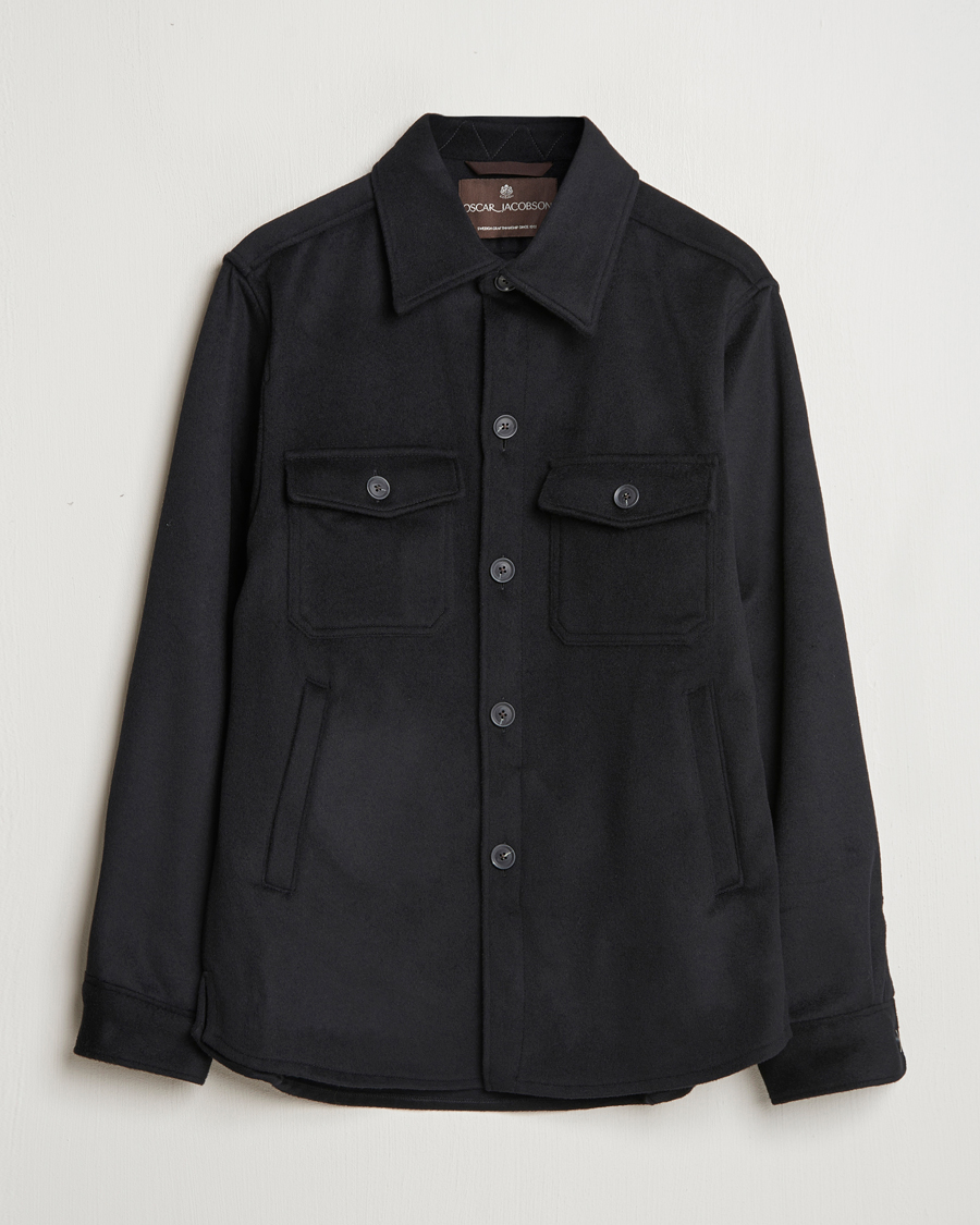 Heren | Jassen | Oscar Jacobson | Maverick Wool/Cashmere Shirt Jacket Black