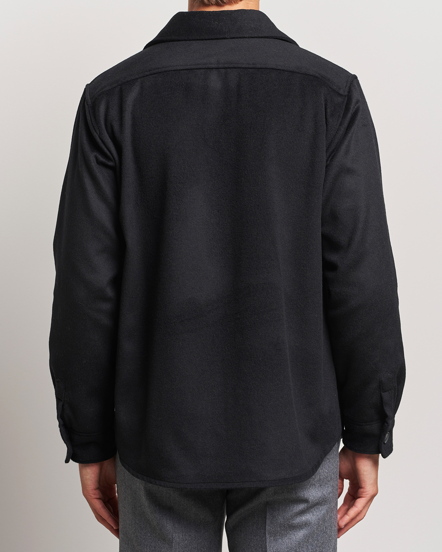 Heren | Jassen | Oscar Jacobson | Maverick Wool/Cashmere Shirt Jacket Black