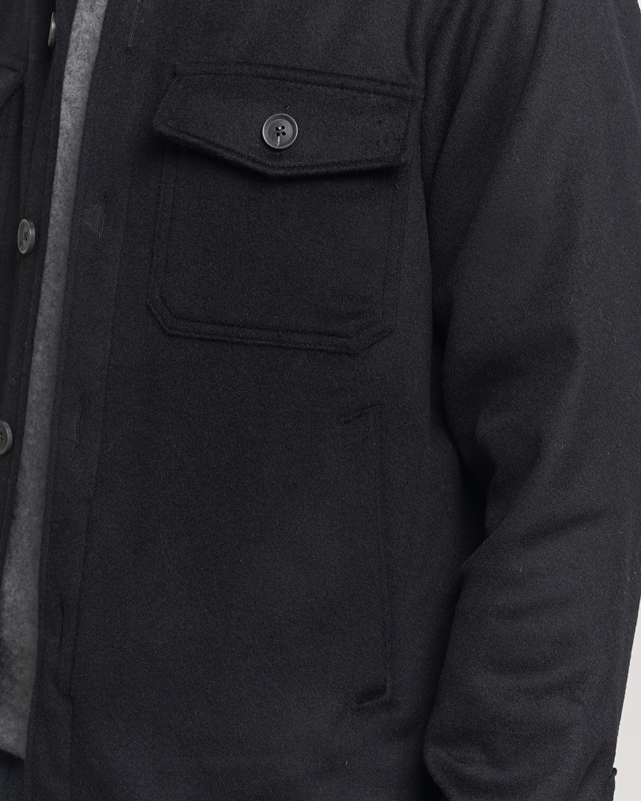 Heren | Jassen | Oscar Jacobson | Maverick Wool/Cashmere Shirt Jacket Black
