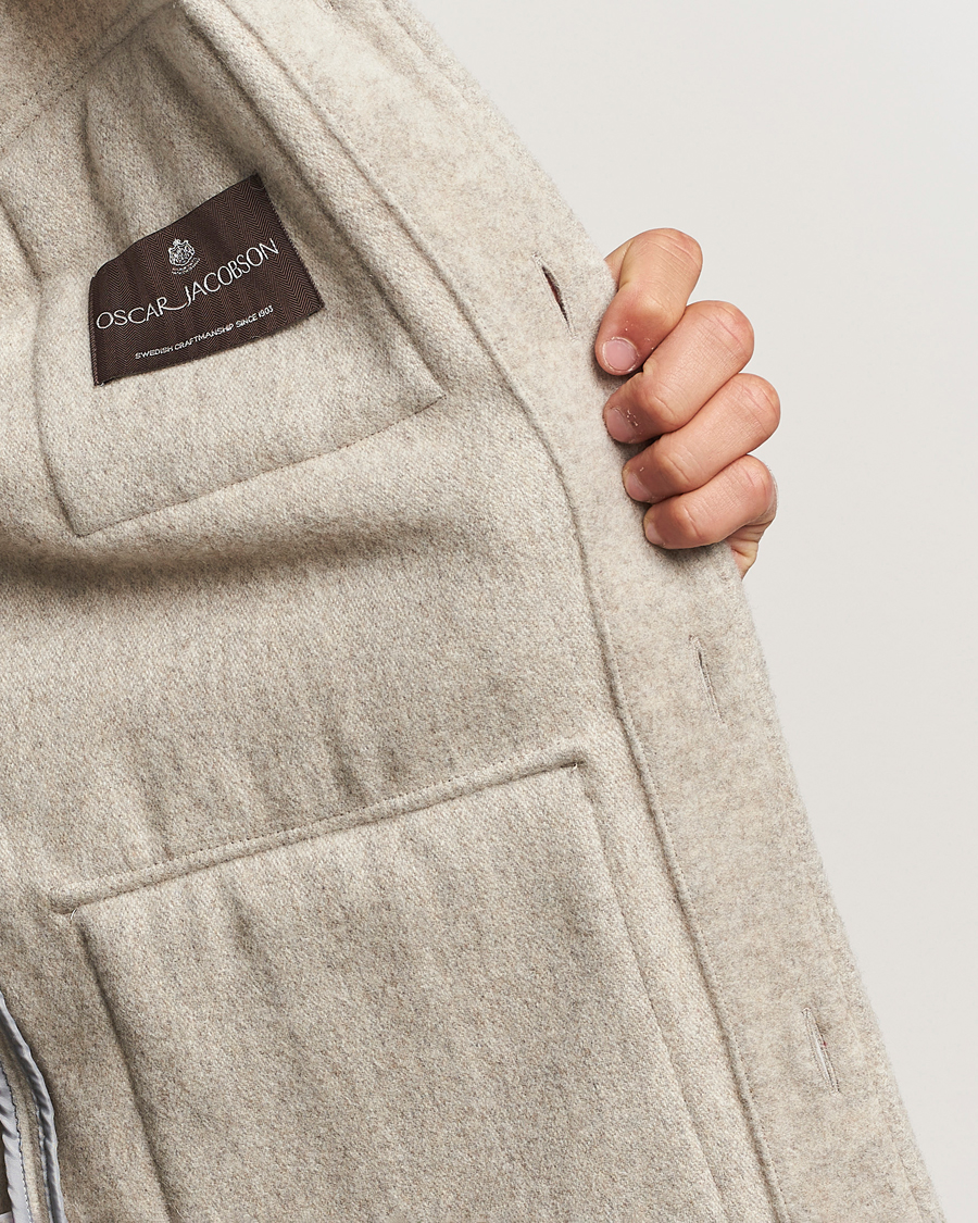 Heren | Jassen | Oscar Jacobson | Safari Wool Shirt Jacket Beige