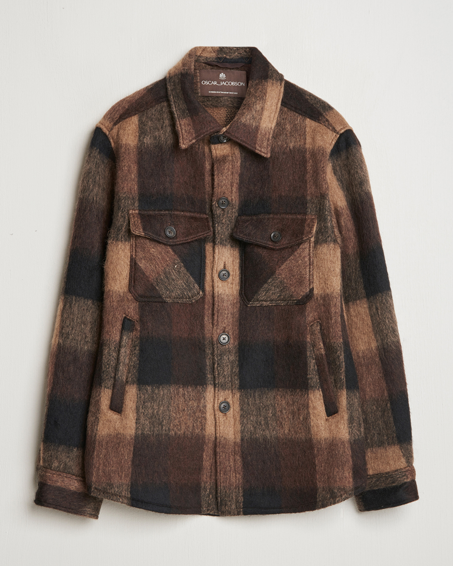 Heren | Jassen | Oscar Jacobson | Maverick Checked Shirt Jacket Brown