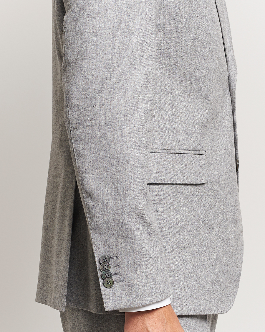 Heren | Blazers | Oscar Jacobson | Fogerty Flannel Blazer Light Grey