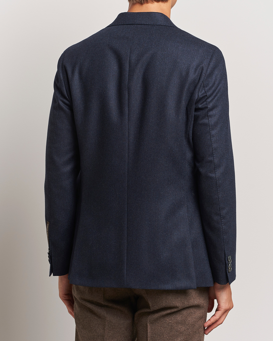 Heren | Blazers | Oscar Jacobson | Fogerty Flannel Blazer Navy