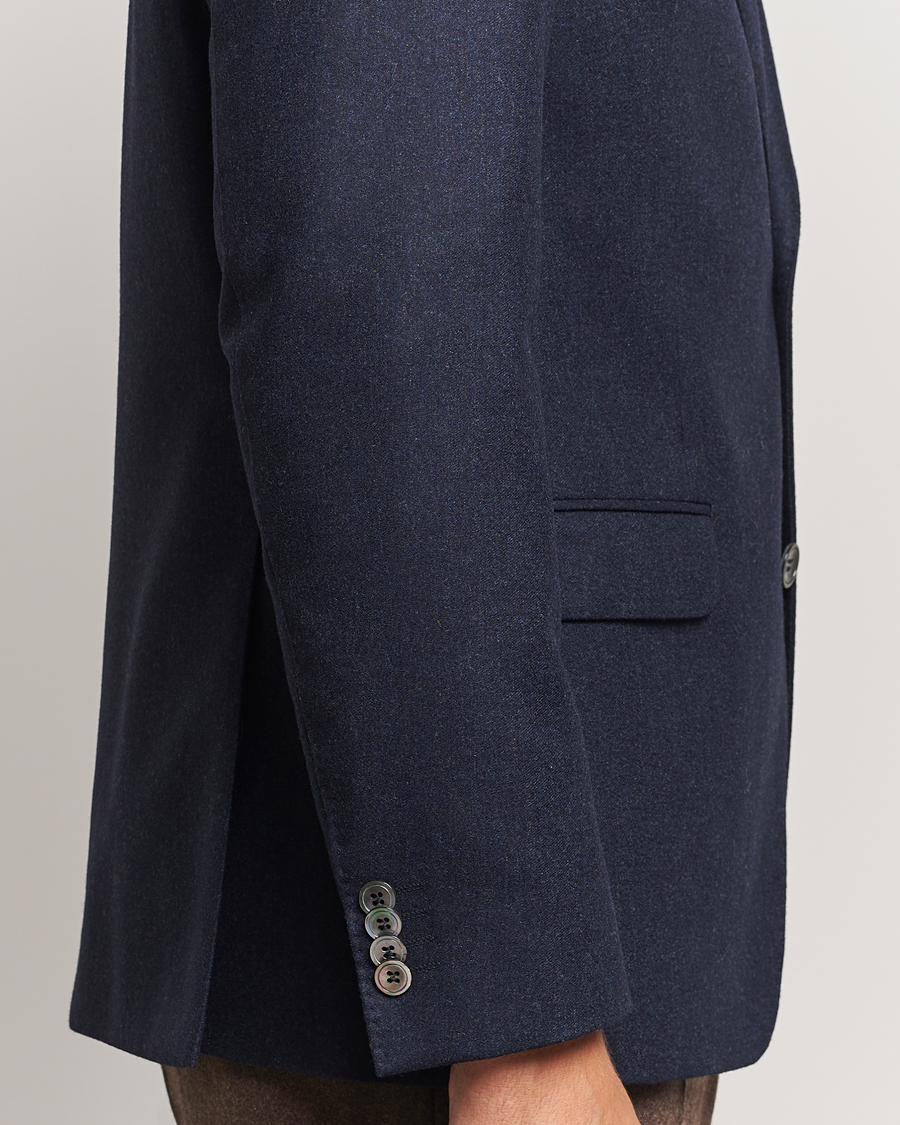 Heren | Blazers | Oscar Jacobson | Fogerty Flannel Blazer Navy