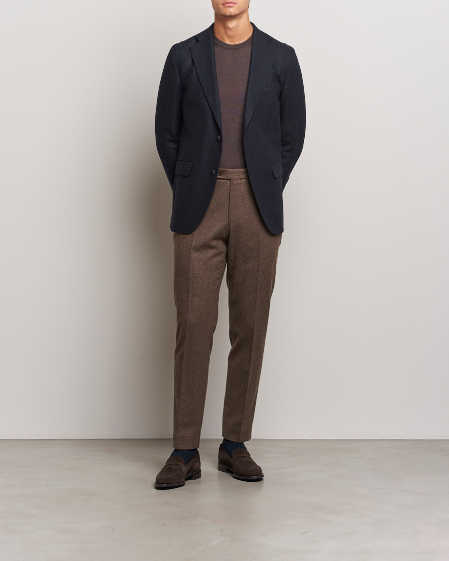 Heren | Blazers | Oscar Jacobson | Fogerty Wool Hopsack Blazer Navy