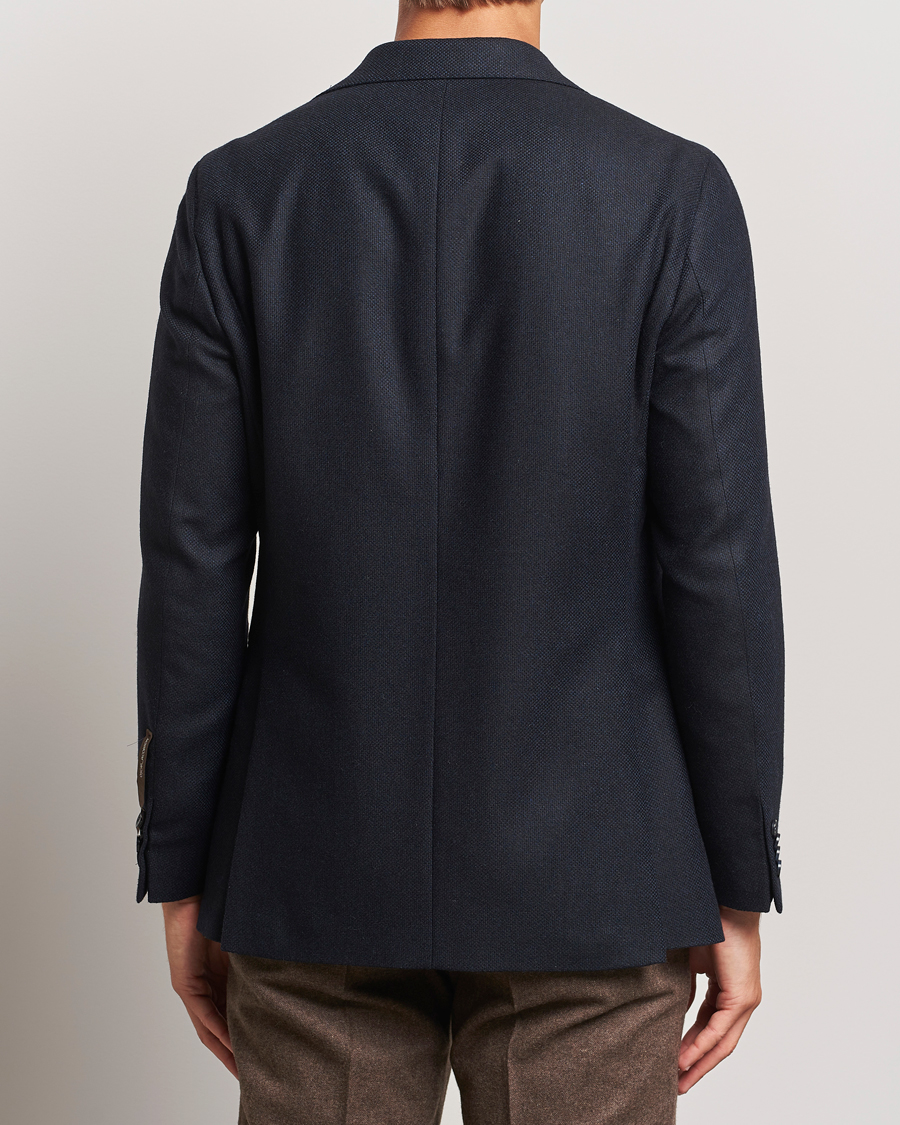 Heren | Blazers | Oscar Jacobson | Fogerty Wool Hopsack Blazer Navy