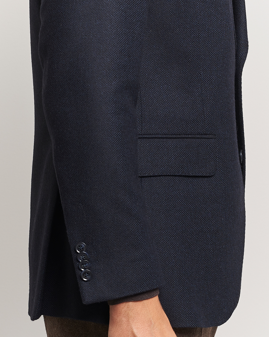 Heren | Blazers | Oscar Jacobson | Fogerty Wool Hopsack Blazer Navy