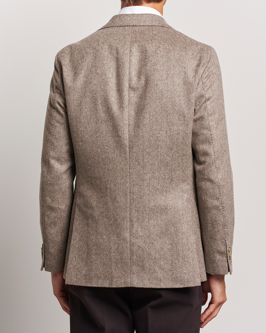 Heren | Blazers | Oscar Jacobson | Fogerty Herringbone Wool Blazer Beige