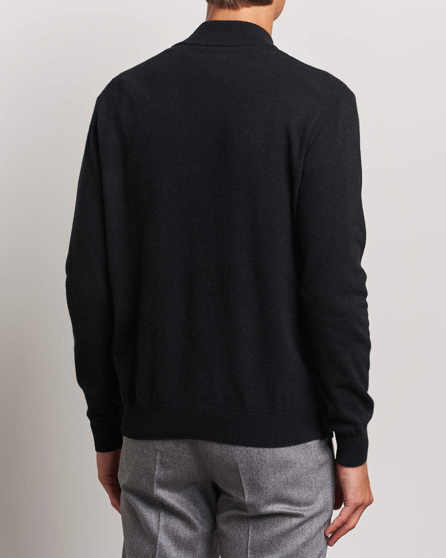 Heren | Truien | Oscar Jacobson | Patton Wool/Cashmere Half Zip Black
