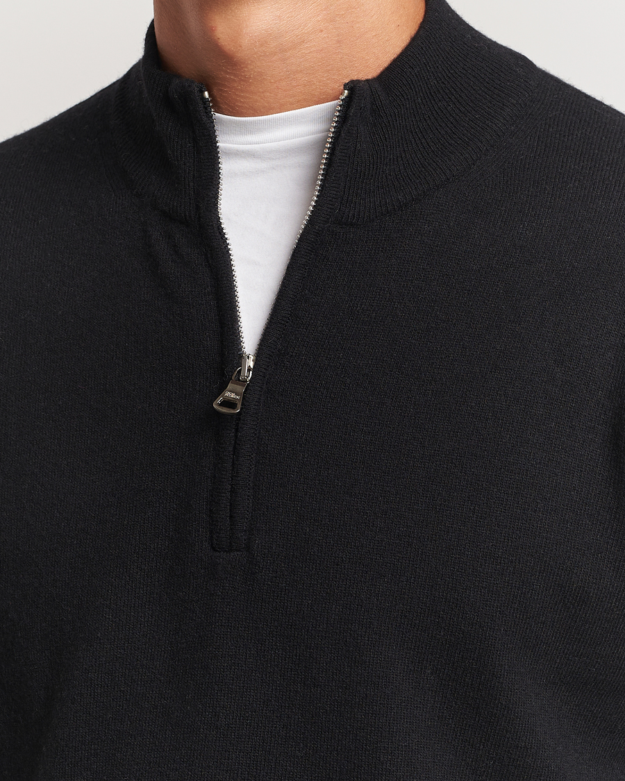 Heren | Truien | Oscar Jacobson | Patton Wool/Cashmere Half Zip Black