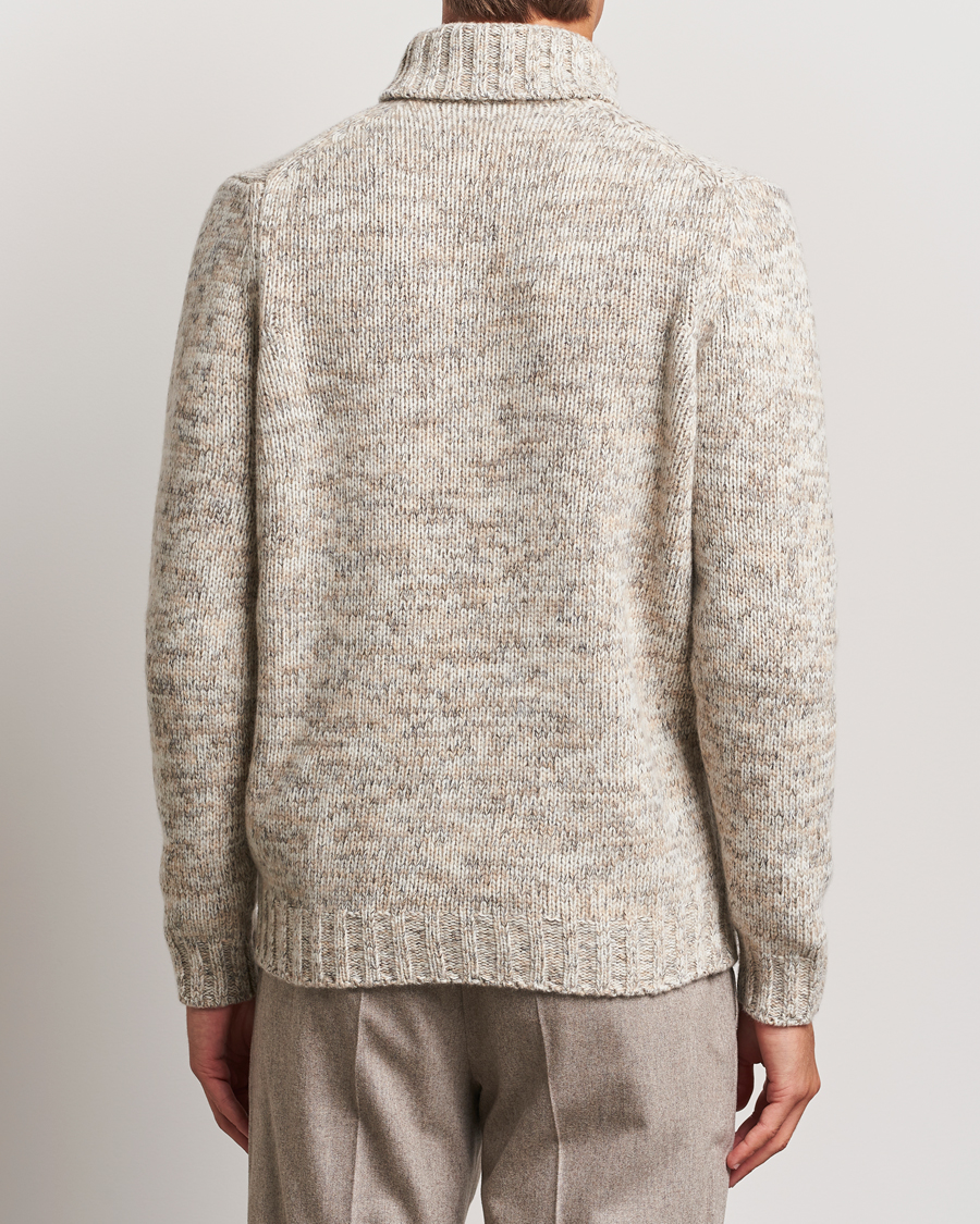 Heren | Truien | Oscar Jacobson | Mika Heavy Knitted Merino Rollneck Beige