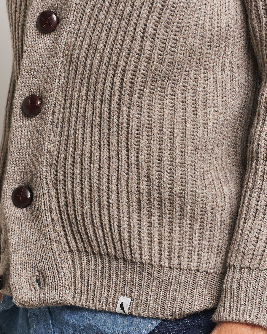 Heren | Truien | Peregrine | Wilkinson Ribbed Wool Cardigan Light Brown