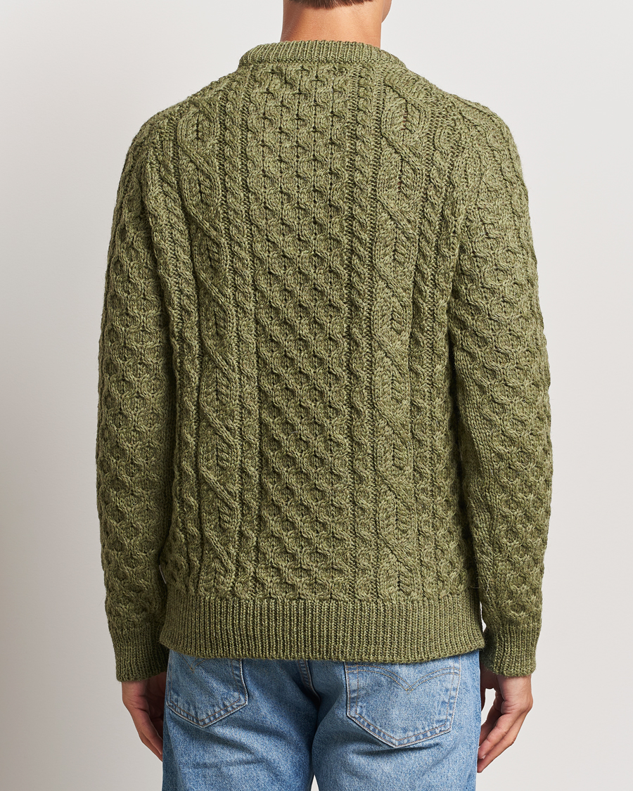 Heren | Truien | Peregrine | Hudson Wool Aran Knitted Jumper Apple