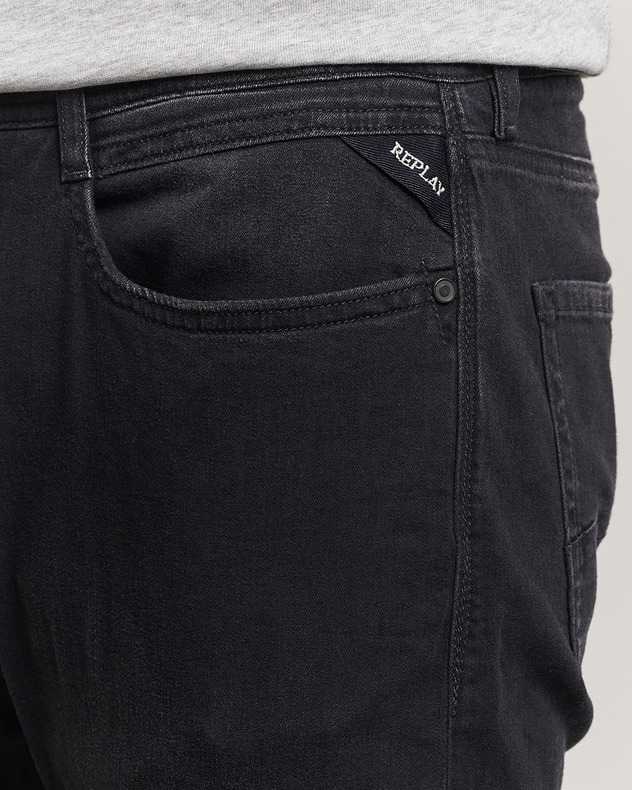 Heren | Jeans | Replay | Rocco Tapered Stretch Jeans Washed Black