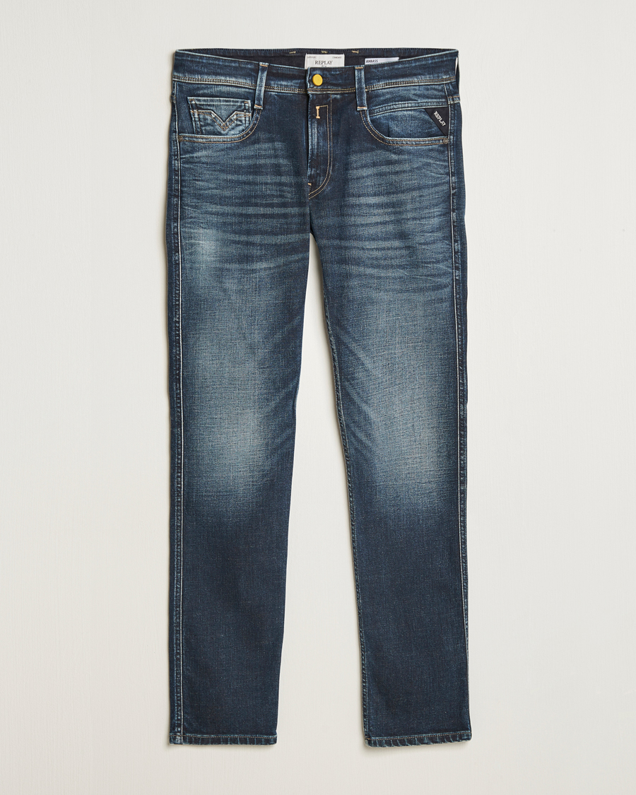 Heren | Jeans | Replay | Anbass Stretch Jeans Dark Blue